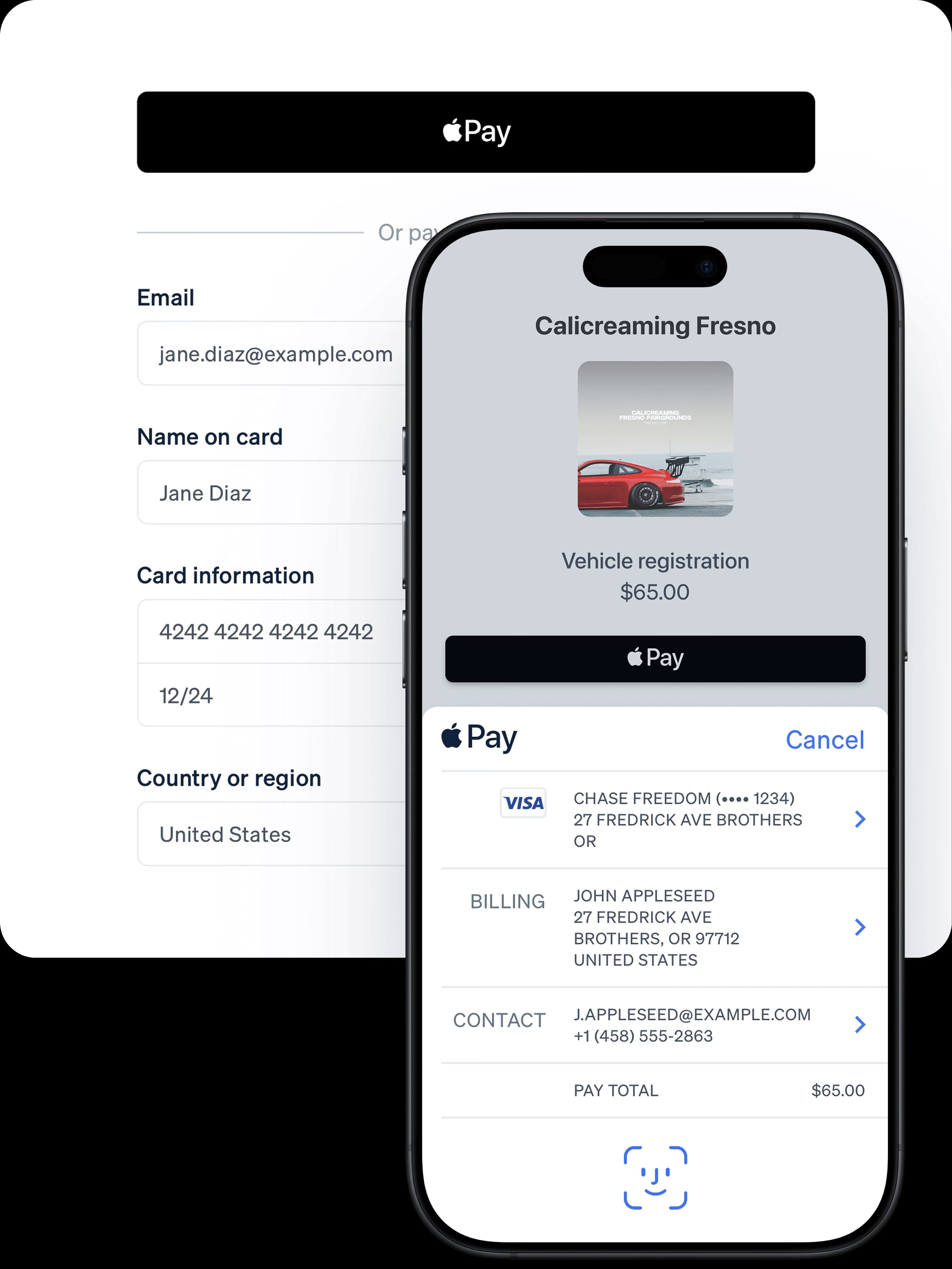 Apple Pay checkout mockup