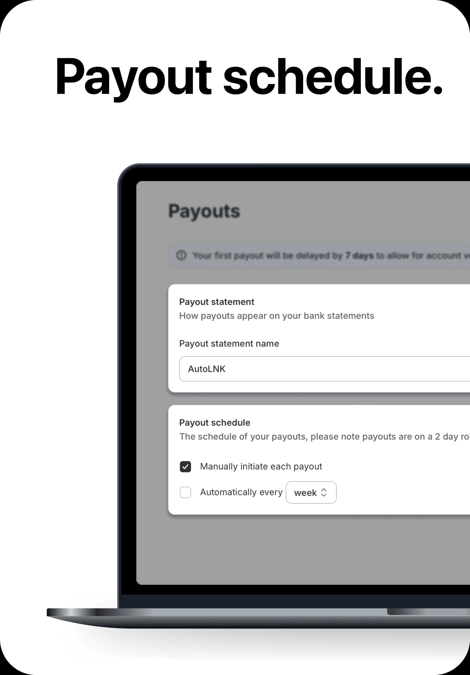 Payout schedule